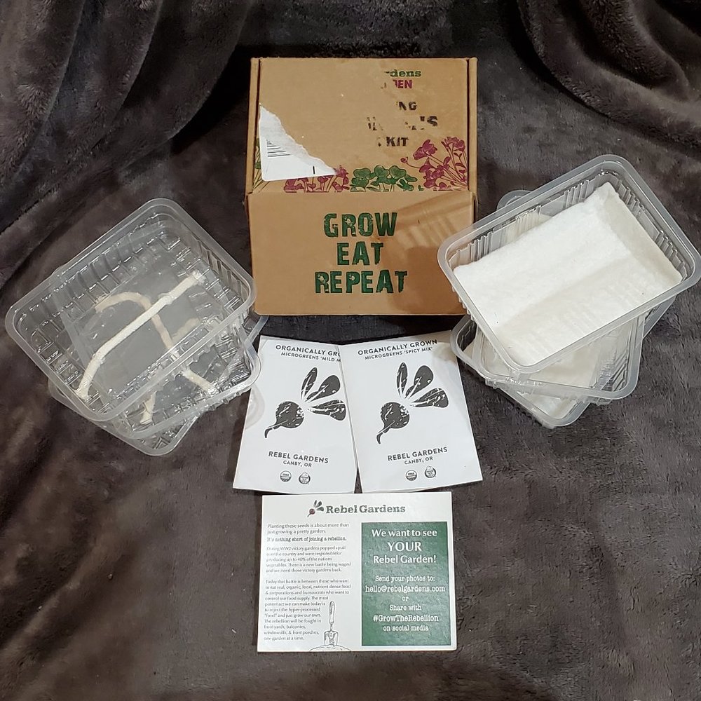REBEL Garden Indoor Herb Garden Growing Starter Kit Mild & Spicy Blend 2 Seed Pk